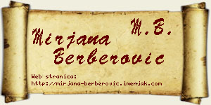 Mirjana Berberović vizit kartica